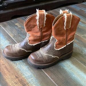 Ariat Brown and Brick Fat Baby Western Boots Size 7B